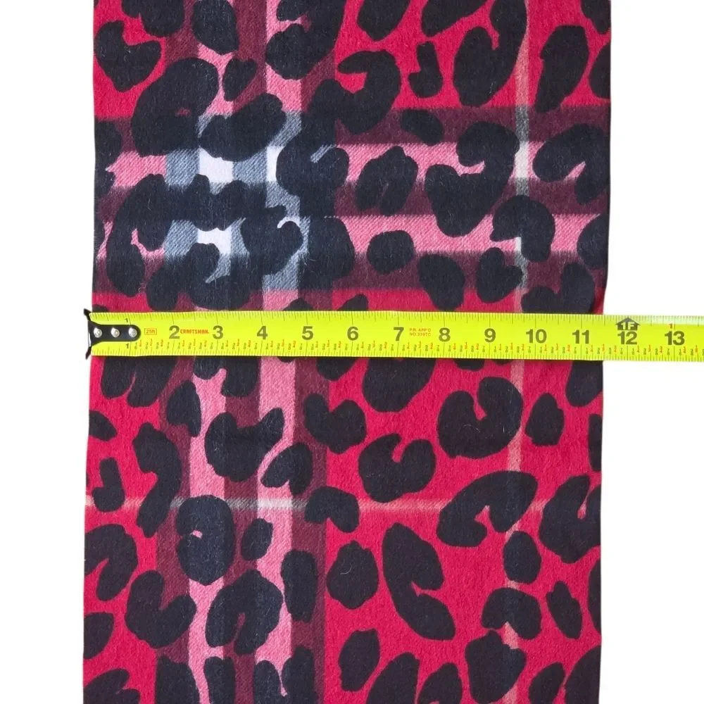 Burberry Cashmere Scarf NEW Parade Red Check Animal Print Giant Check ITALY